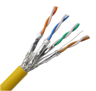 Cat.7 SSTP Shielded And Foiled Twisted Pair Solid Ethernet Cable, 1000MHZ